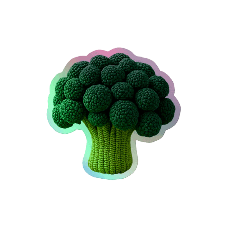 CozyAvocado Kiss-Cut Holographic Sticker Sheet Broccoli #1 product image (2)
