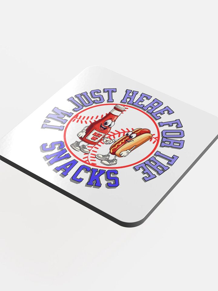 Im Just Here For The Snacks Baseball Buddies Cork Coaster product image (1)