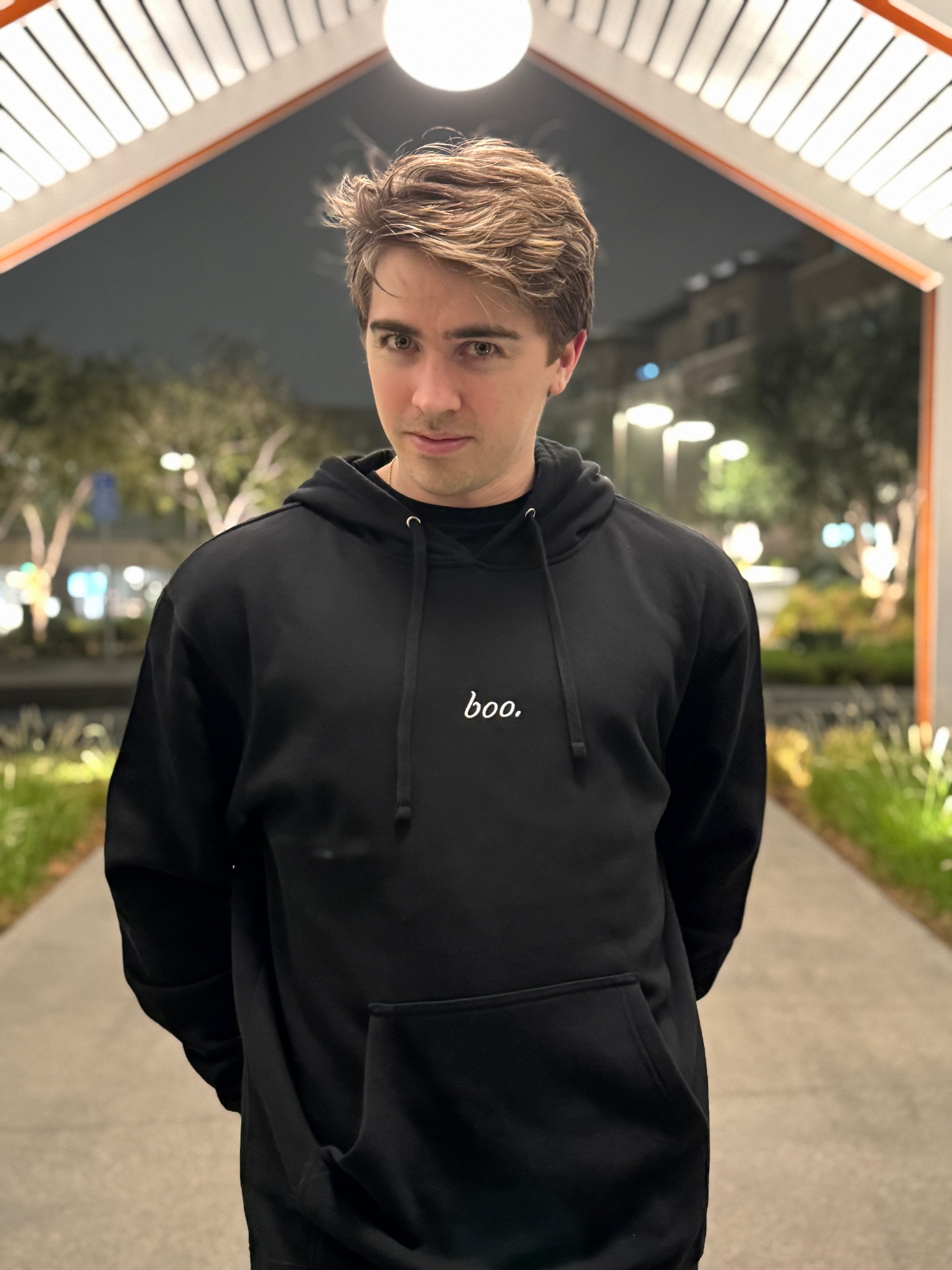 'Boo.' White Embroidered Ghost Hoodie product image (7)