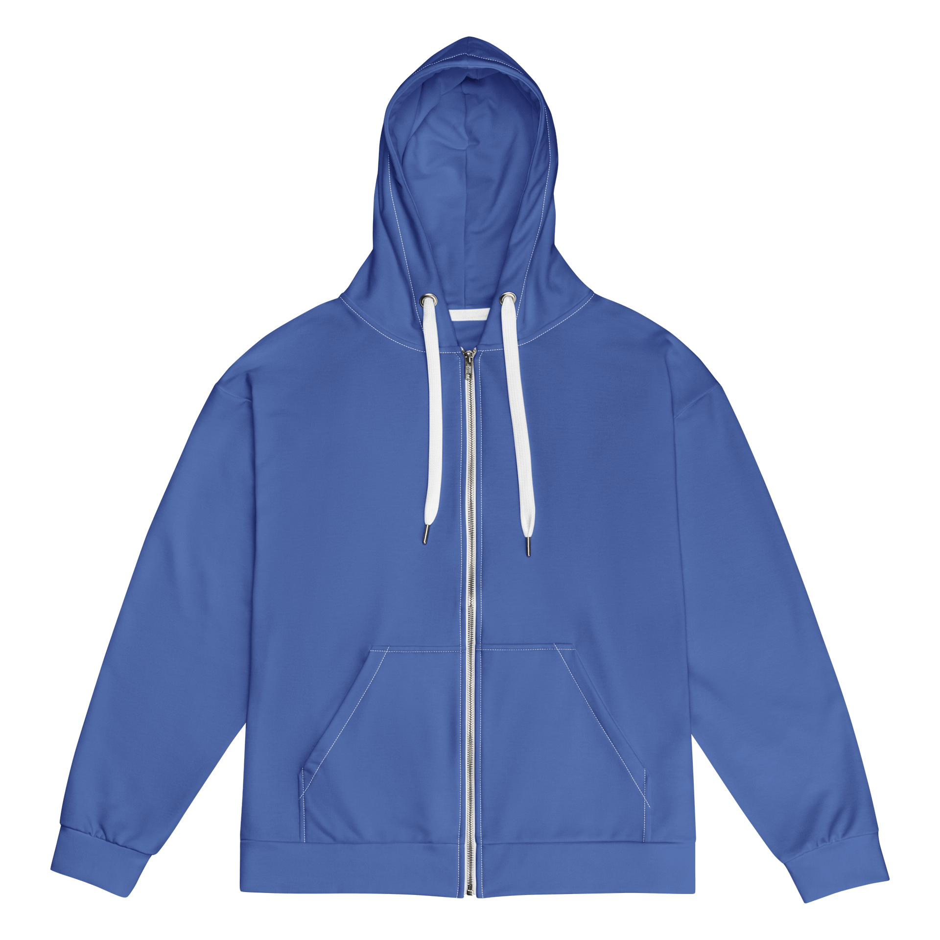 Santa Fe Blue Solid Color Eco Friendly Unisex Zip Hoodie product image (1)