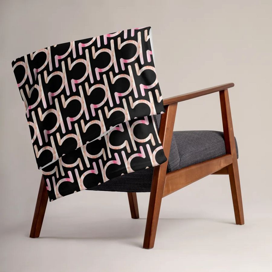 Libra Earth-tone Sigil Black Throw product image (3)