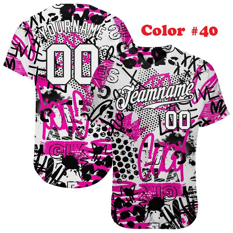 Authentic Baseball Jersey, Custom Baseball Jersey, Personalized Sport Jersey, Multi Colorful and Patterns Color product image (191)