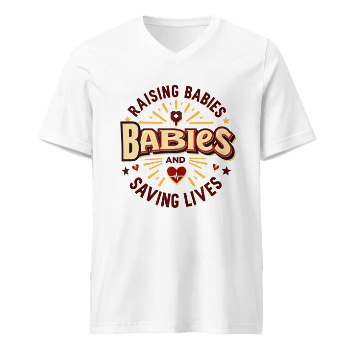 RAISING BABIES AND SAVING LIVES, mom duty V-Neck Tee product image (5)
