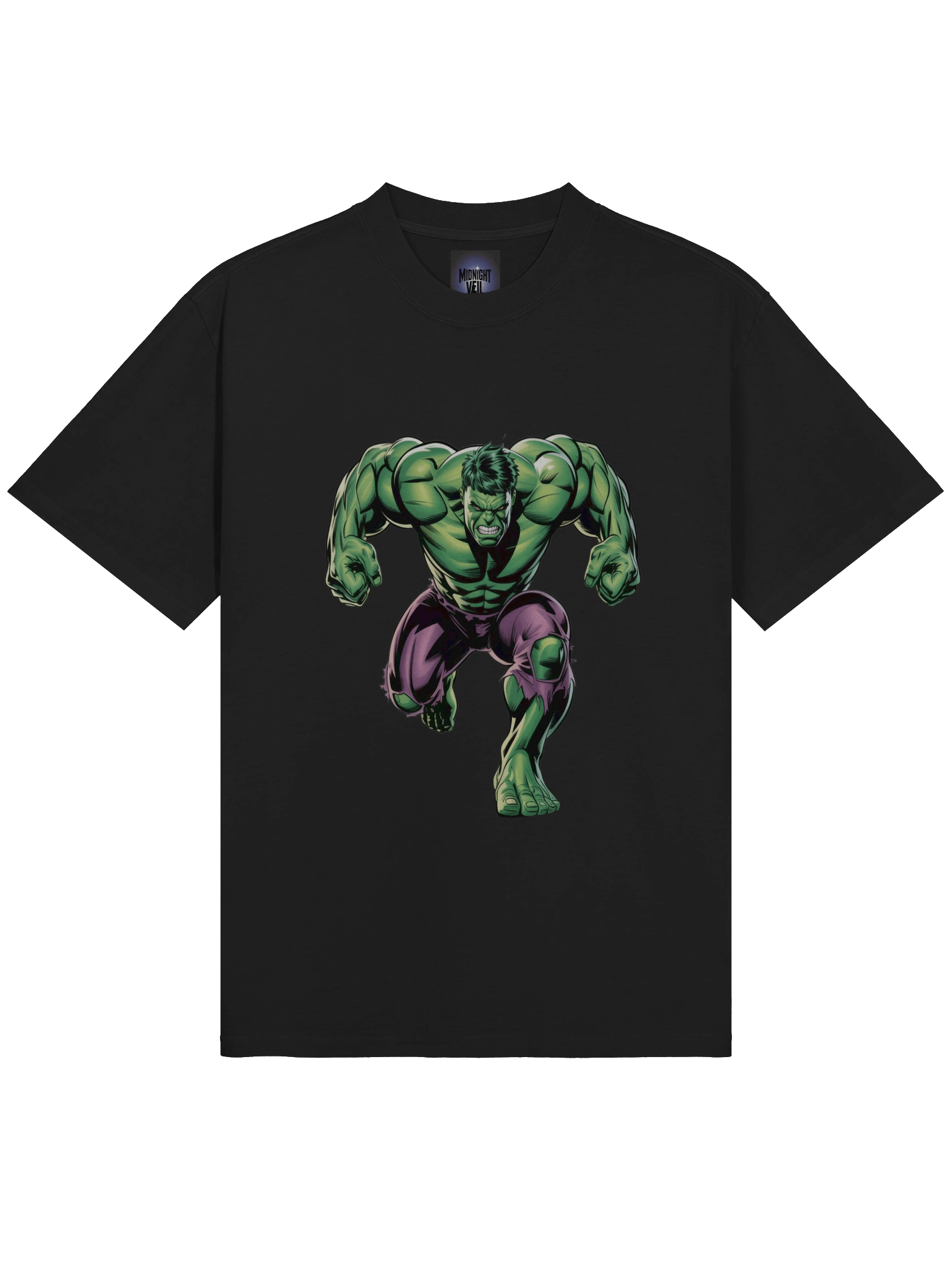 Monstrous Lurk: Hulk Shadowed Prowl Oversized Faded T-Shirt product image (5)