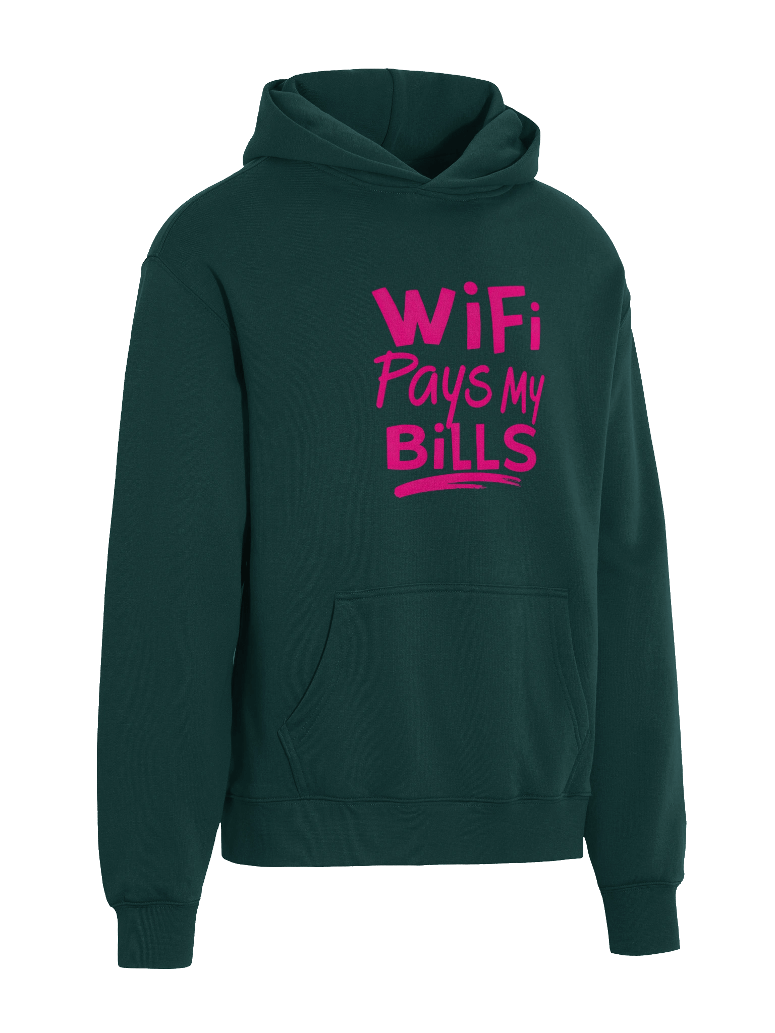 Oversized Unisex Hoodie – “Wi-Fi Pays My Bills” Graphic Streetwear Sweatshirt product image (14)