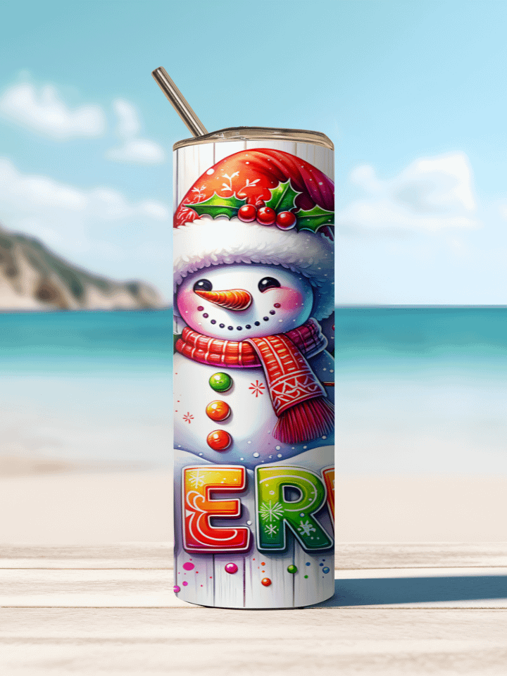 Cheerful Holiday Snowman Stainless Steel Tumbler product image (3)