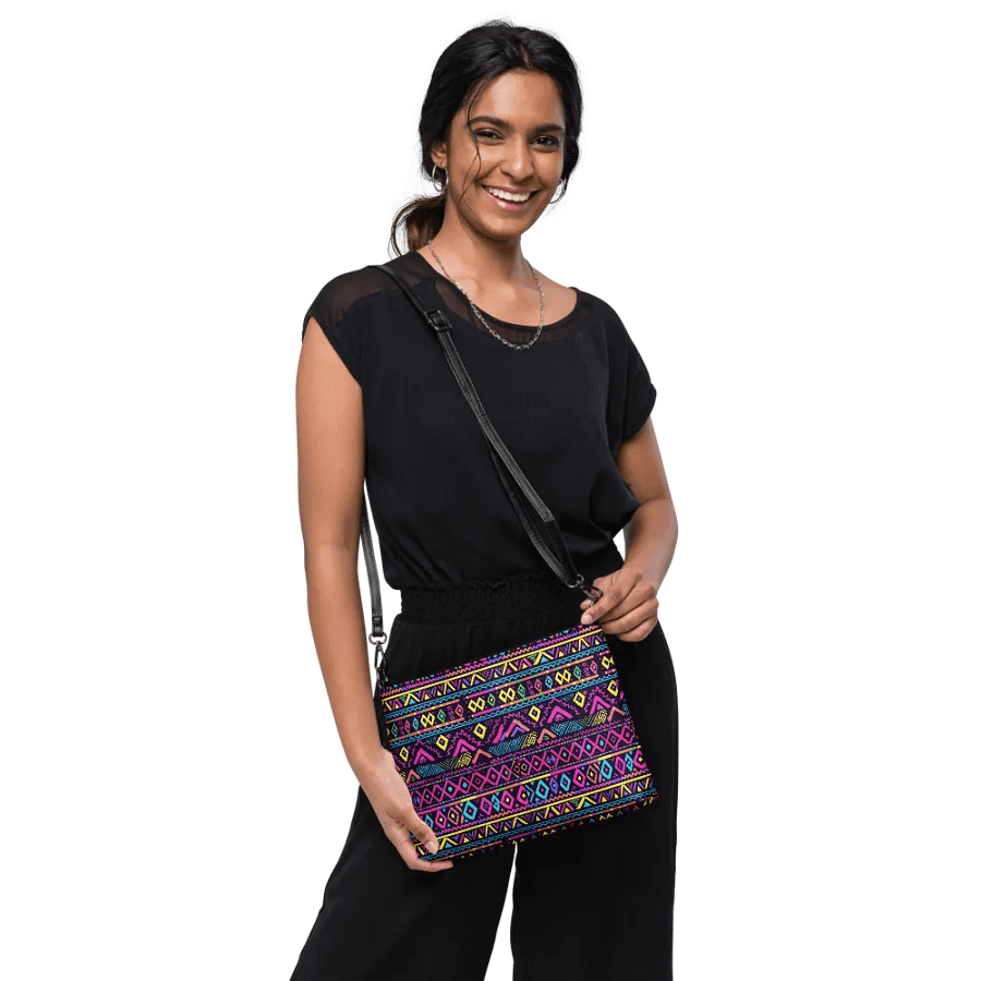 Neon Tribal Geometry Adventure Crossbody Bag product image (10)