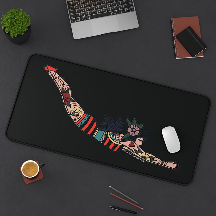 Diving Lady Tattooed Desk Mat product image (1)