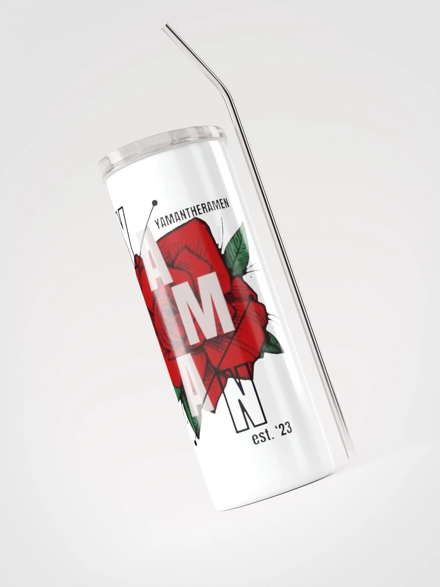 YTR Rose Printed White Travel Thermos product image (3)