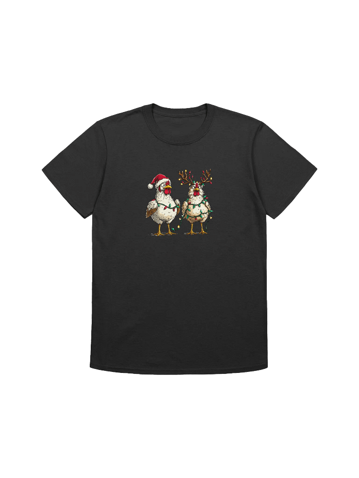 Santa's Christmas Chickens Funny Unisex Christmas T-Shirt product image (3)
