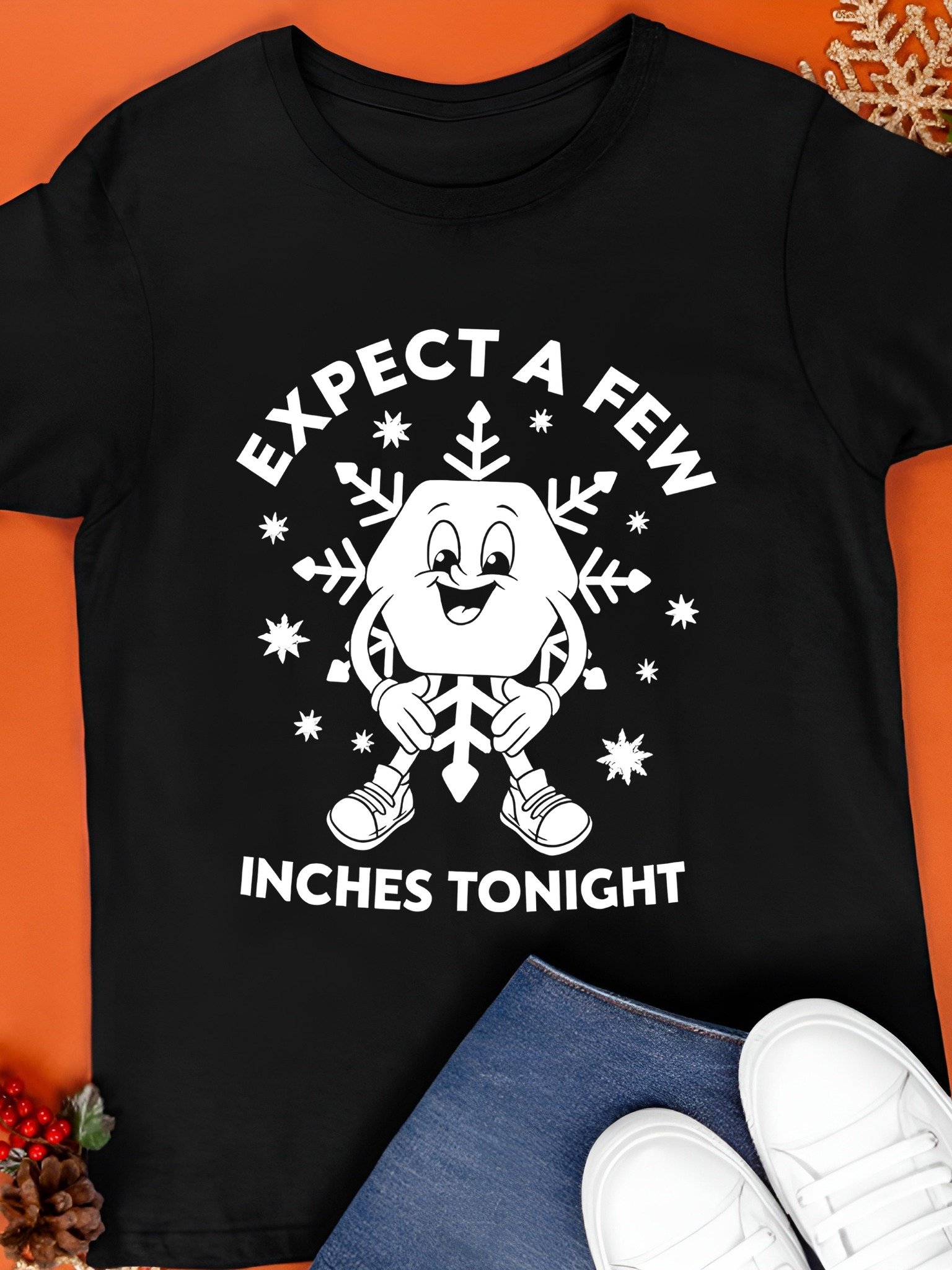 Expect a Few Inches Tonight Snowflake Joke Shirt product image (1)