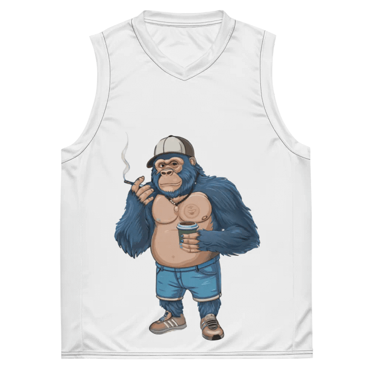Blue Gorilla Recycled Unisex Basketball Jersey product image (2)