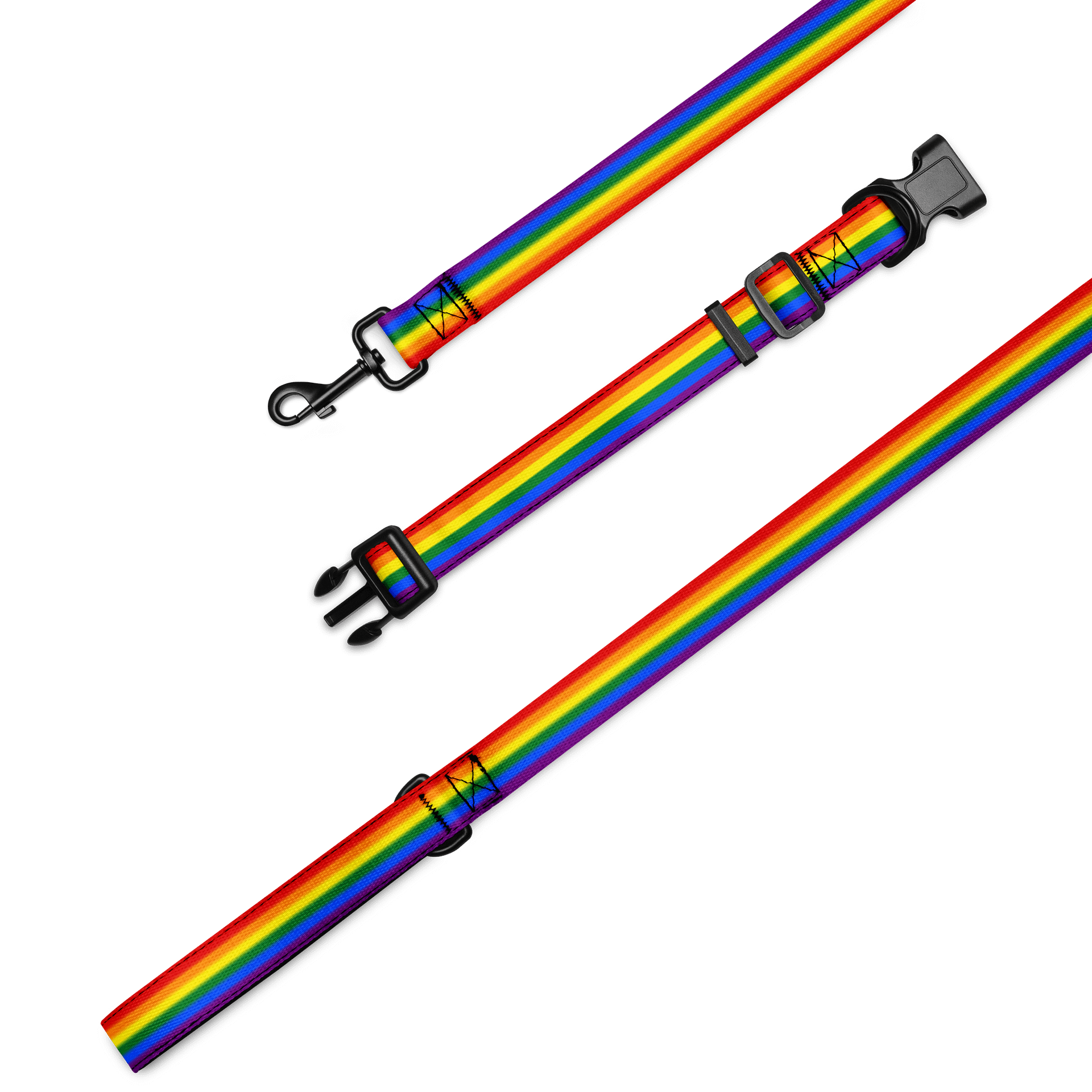 Rainbow Pride Flag Pet Collar & Leash product image (1)