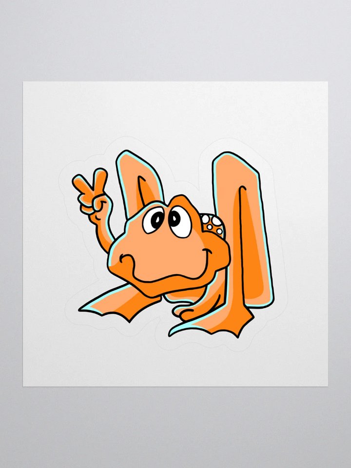 Peace frog orange sticker product image (1)