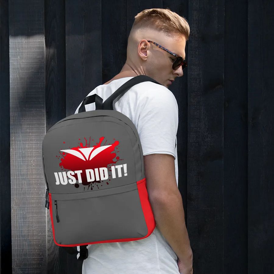 Just Did It! Red Burst Gray Backpack product image (8)