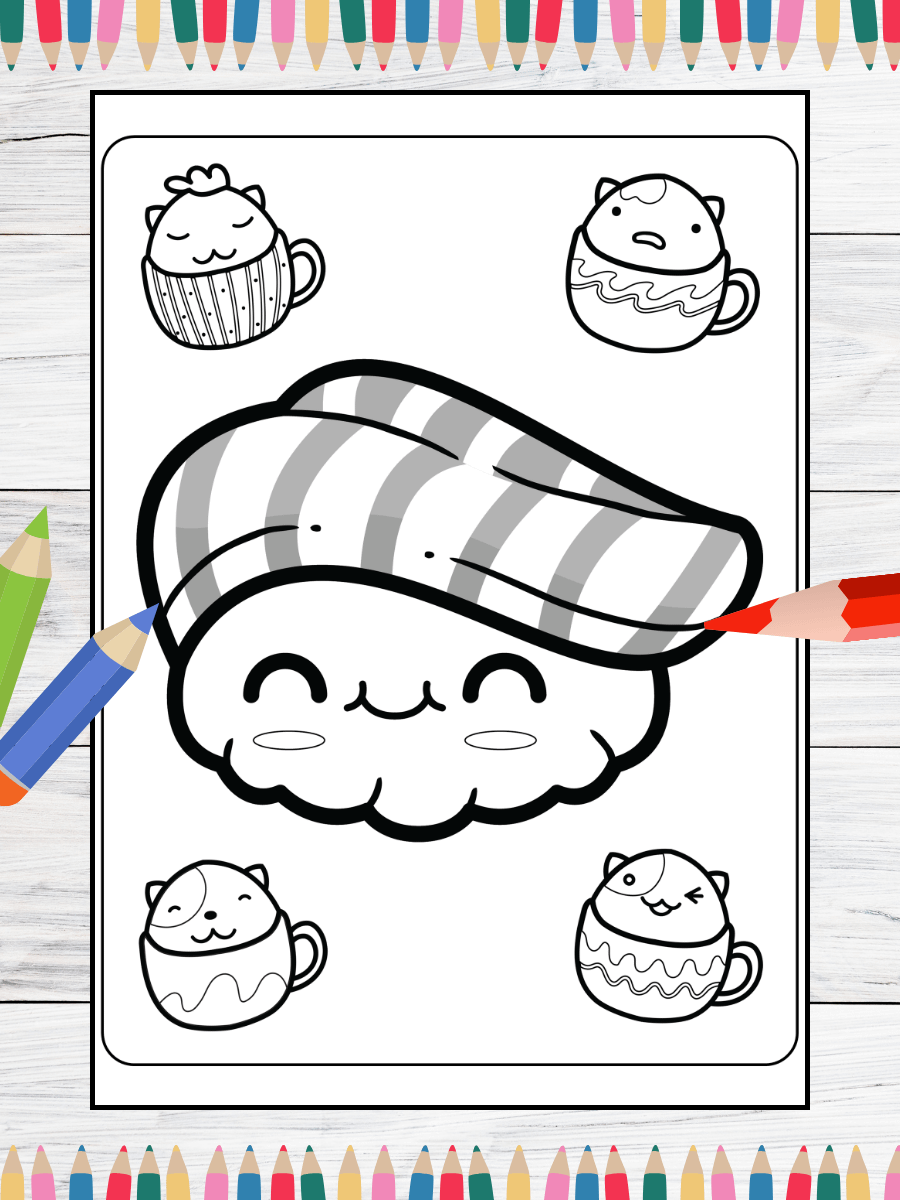 Sushi Kawaii (PDF Coloring Pages) product image (6)