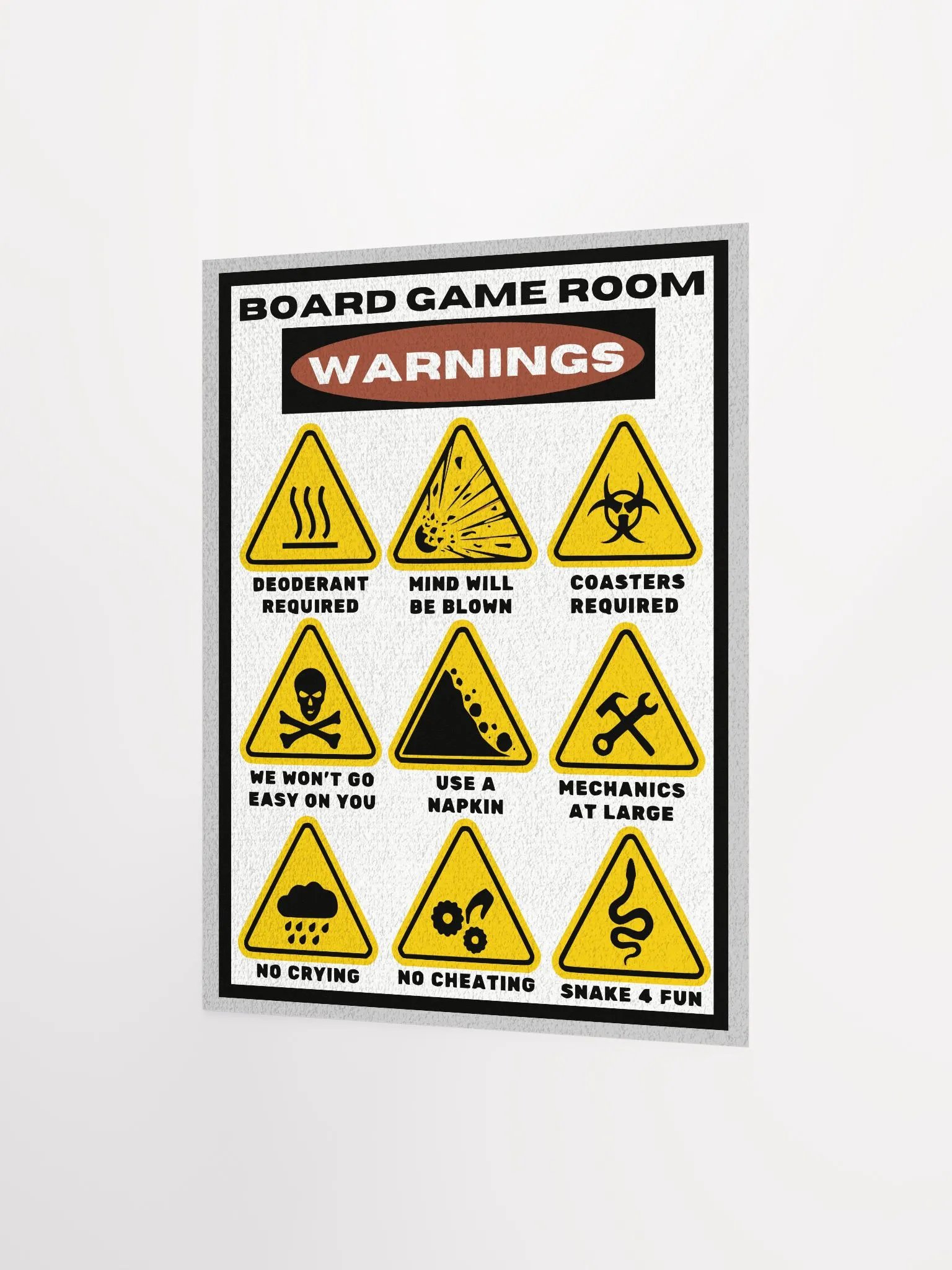 Board Game Room Warnings Poster 11