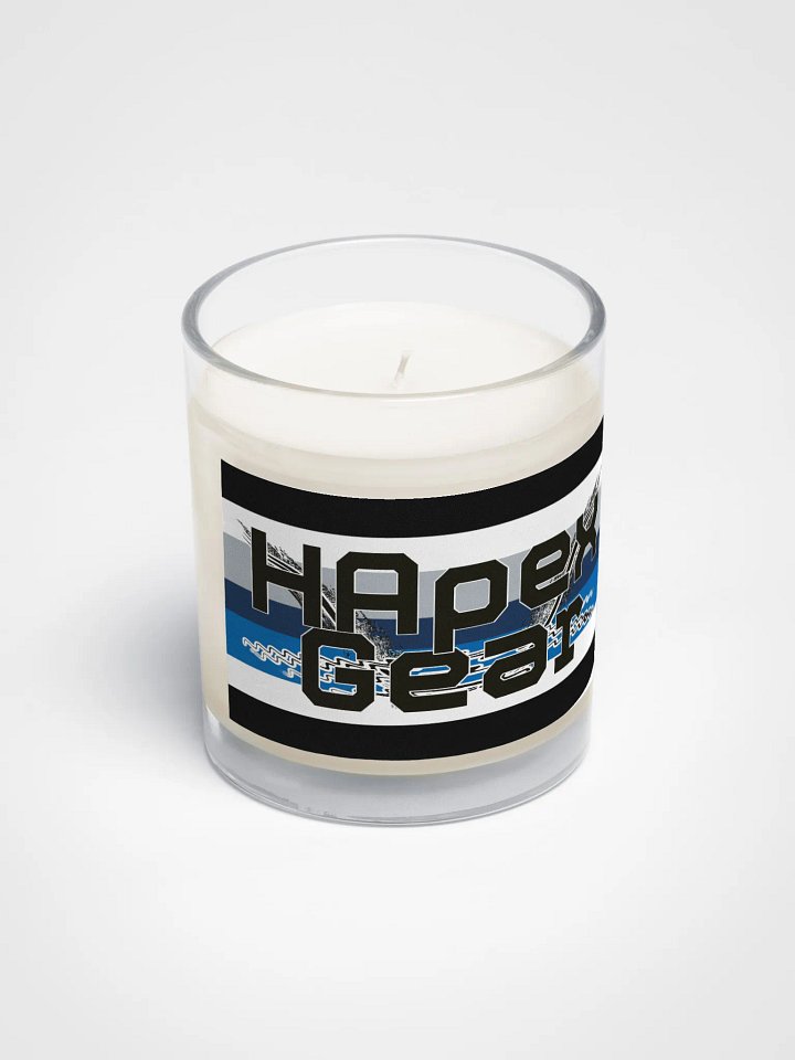 Black HApex Gear Black Logo - Soy Wax Candle In A Clear Glass Jar product image (2)