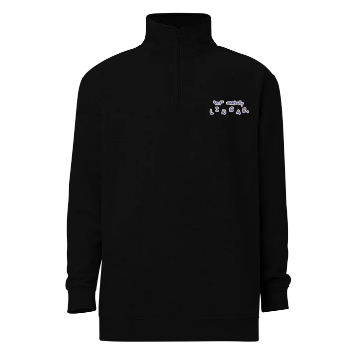 *not* mentally linear. (purple bubble design) embroidered quarter zip product image (2)