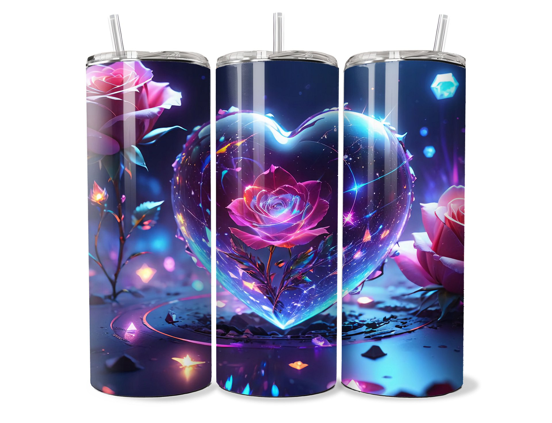 Eternal Love Rose Heart Tumbler - 20oz Stainless Steel product image (1)