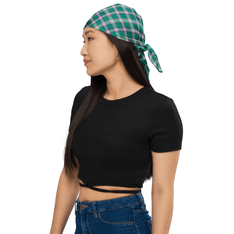 Emerald Green and Purple Plaid Bandana product image (1)