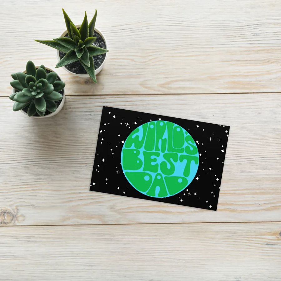 World's Best Dad landscape greetings card product image (7)