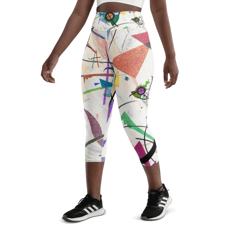 Abstract Lithographic Pattern Design Yoga Capri Legging - V2 product image (5)