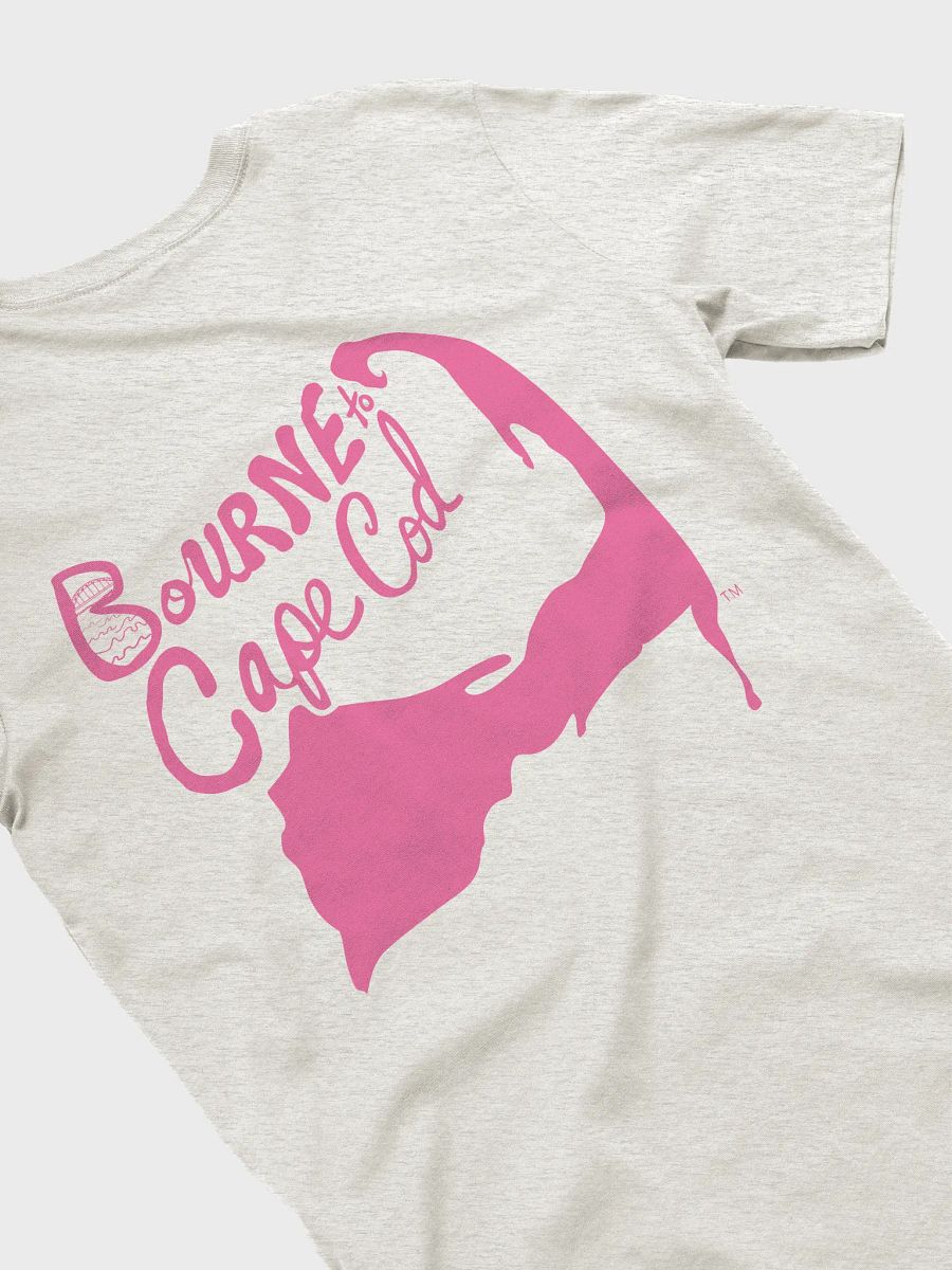 Men's | BOURNE to Cape Cod™ | Supersoft T-Shirt by Bella+Canvas | Brilliant Rose Pink Logo on Light Neutrals product image (38)