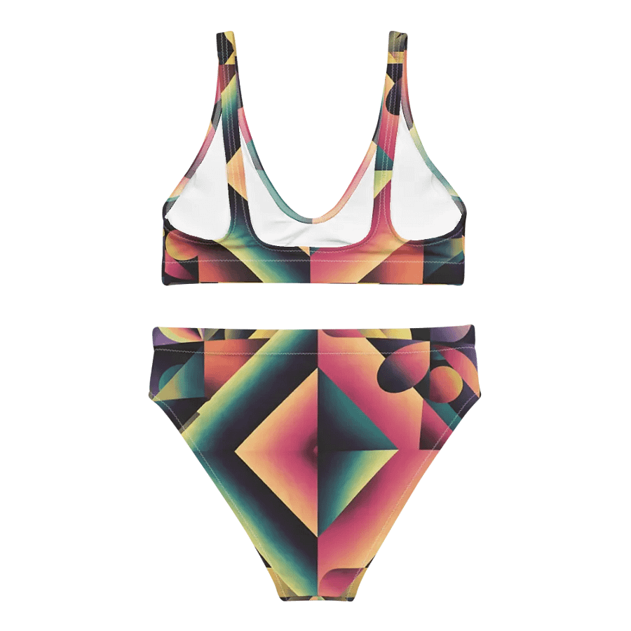 Abstract Lithographic Pattern Design High Waisted Bikini - V7 product image (4)