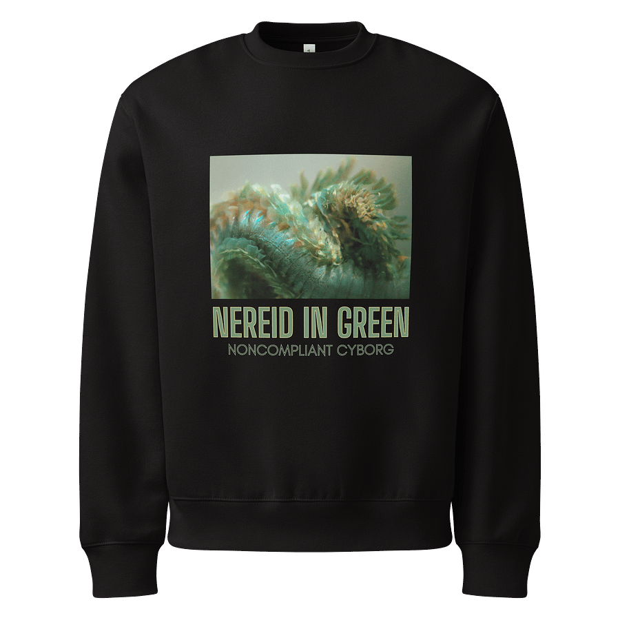 Nereid in Green with text Black Sweatshirt product image (1)