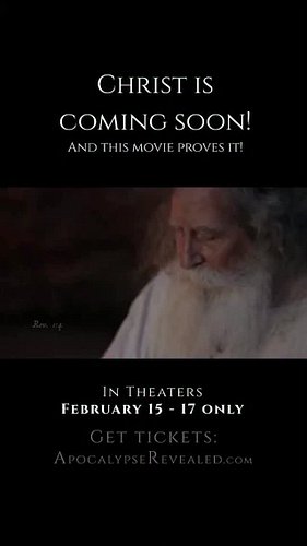 Christ is coming SOON! 
Tickets www.apocalypserevealed.com 
#Christian #movie #rt #usa #apocalypse #theaters #2026