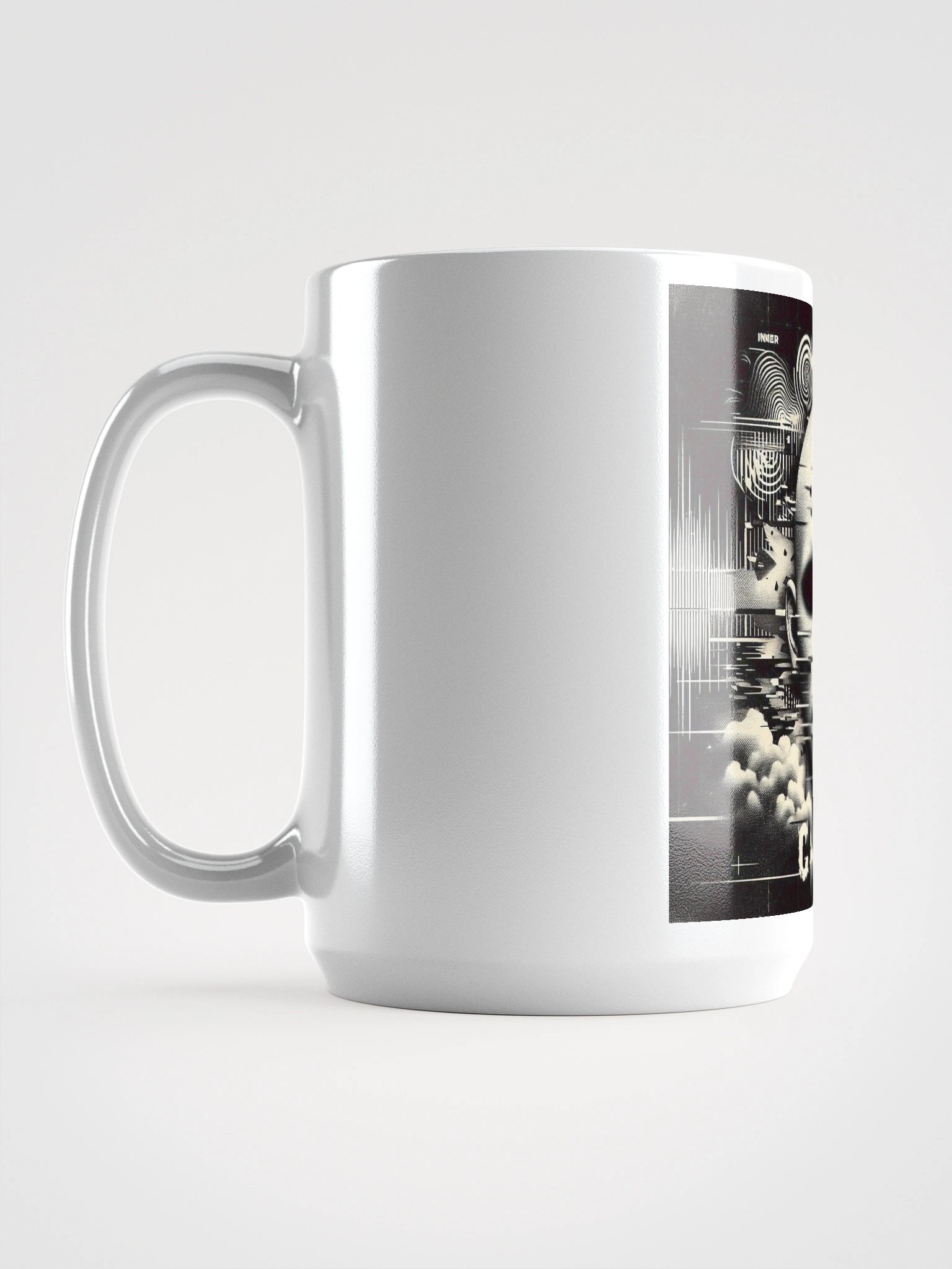 Feathered AD Logo White Glossy Mug product image (6)