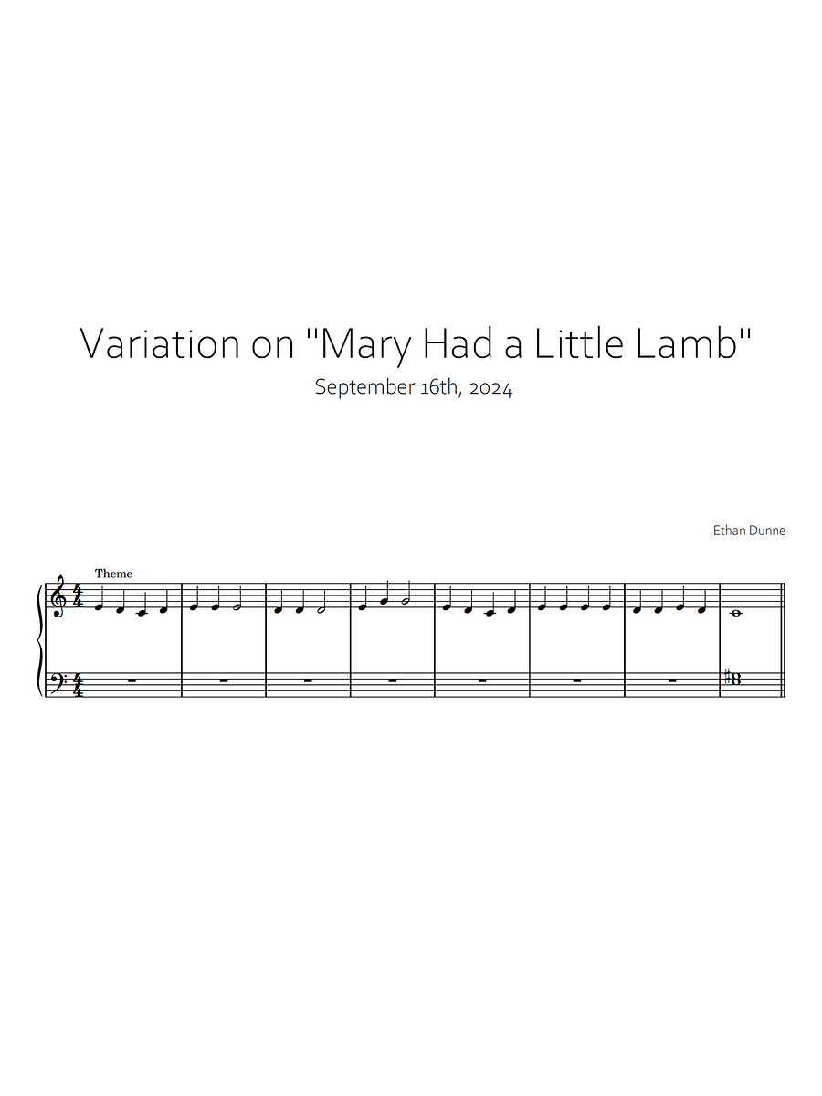 Variation on Mary Had a Little Lamb product image (1)