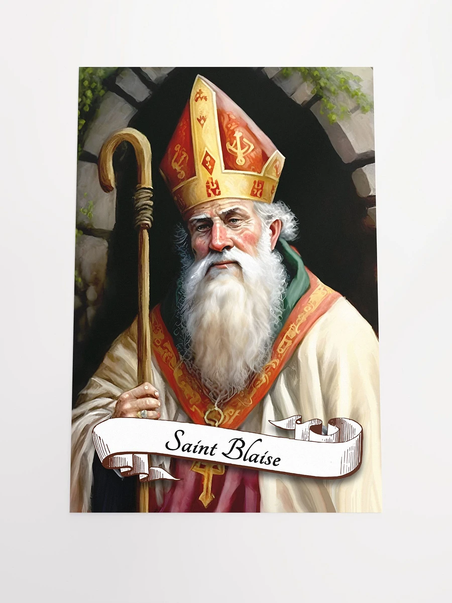 Saint Blaise Patron Saint of Throat Illnesses, Wild Animals, Candle Makers, Wool Combers, Wool Trading, Matte Poster product image (3)