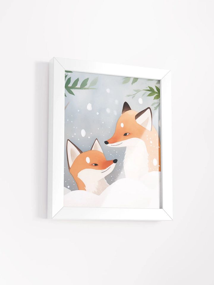 Whimsical Winter Foxes Framed Poster product image (2)