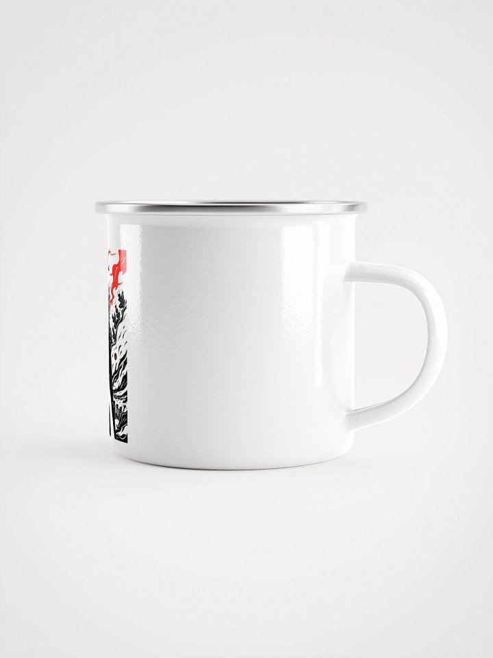 Mystical Figures in Dark Fantasy Landscape Enamel Mug product image (1)