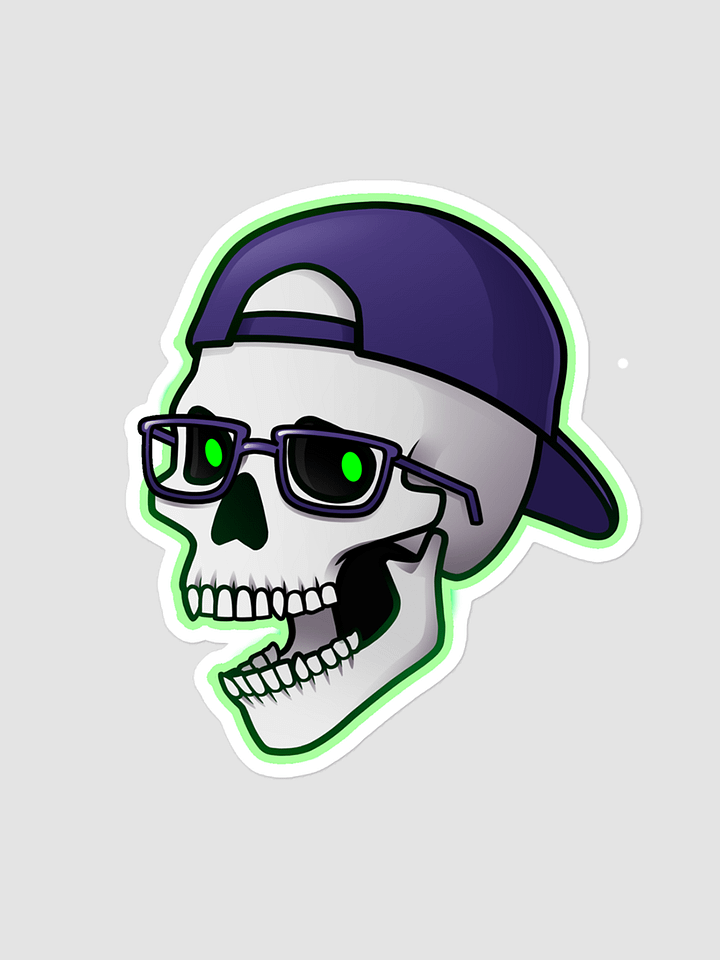 Skull logo green glow sticker product image (1)