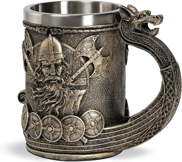 Viking Decor Beer Mug Coffee Cup with Dragon Handle – A Tribute to the Viking Age product image (2)