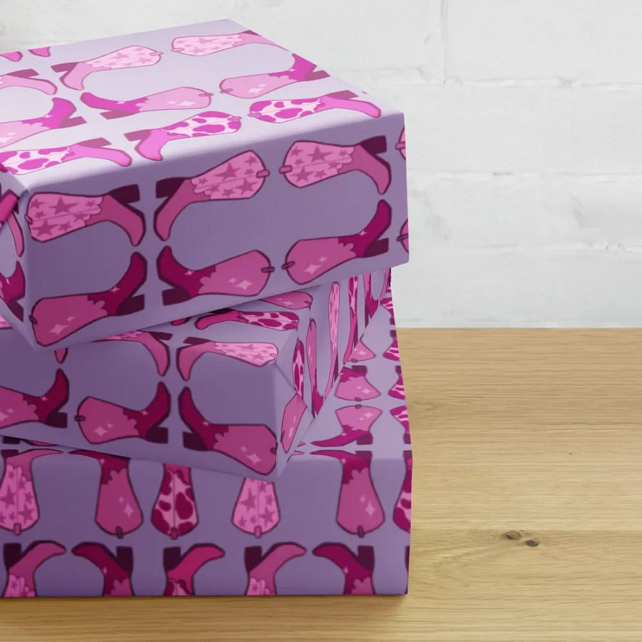 Pretty In Pink Boots Wrapping Paper product image (10)