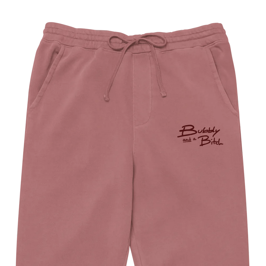 Bubbly and a B*tch (maroon thread) pigment dyed sweatpants product image (2)
