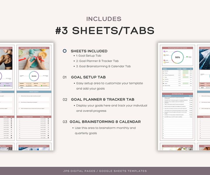 Goal Planner and Tracker, Google Sheets Template product image (2)
