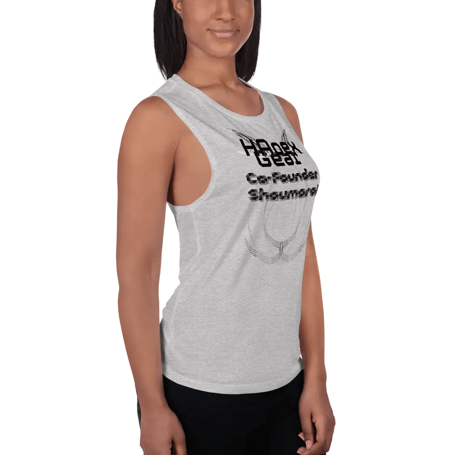 Women's Flowy Muscle Tank - Co Founder Shaumarai - Black HApex Gear Black Logo product image (7)