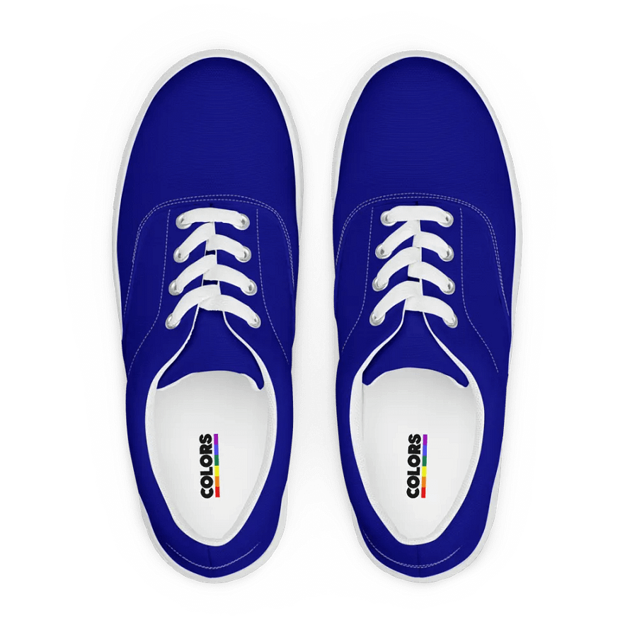 Men's Navy Blue Lace-Up Canvas Shoes product image (2)
