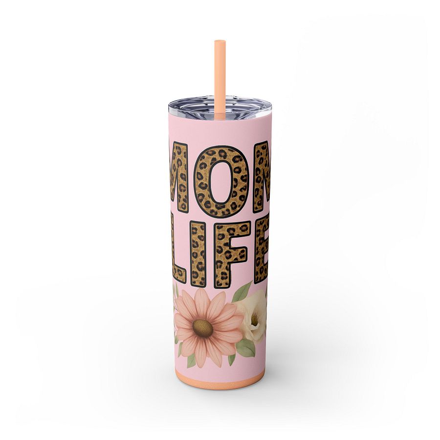 Mom Life 20oz Tumbler Wrap PNG – Leopard Print Pink Floral Design – Sublimation File for Cricut, Silhouette & Digital Download product image (6)