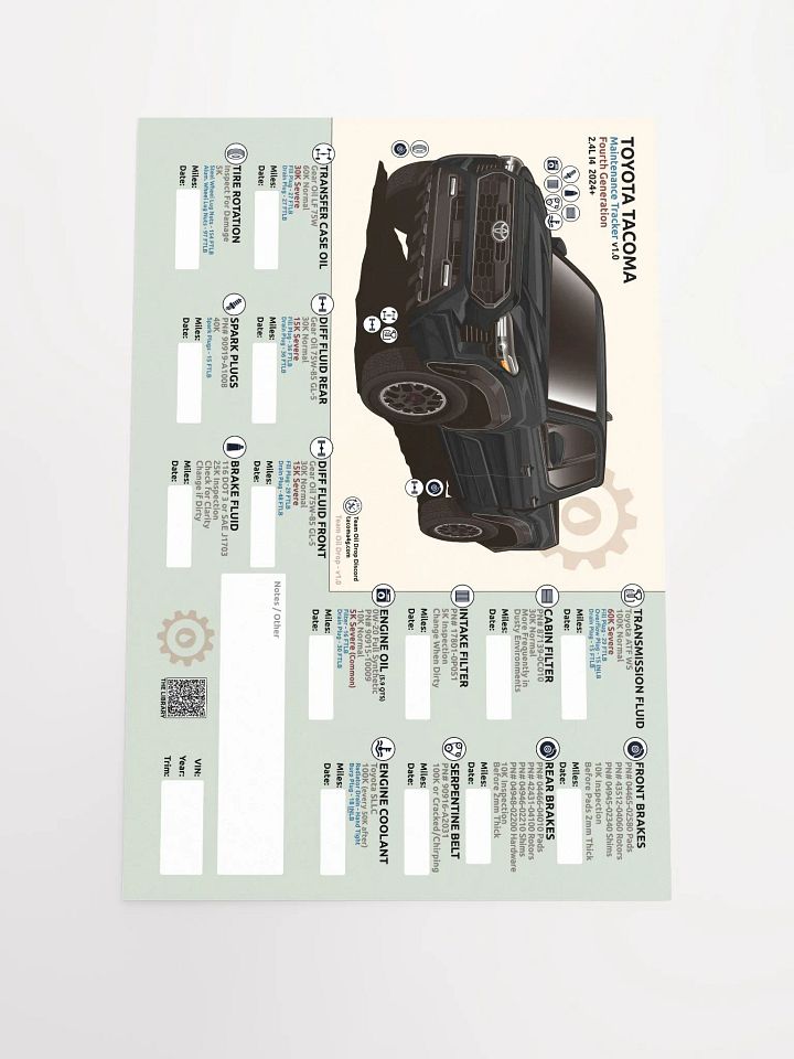 4TH GEN MAINTENANCE TRACKER V1.0 - Black product image (2)