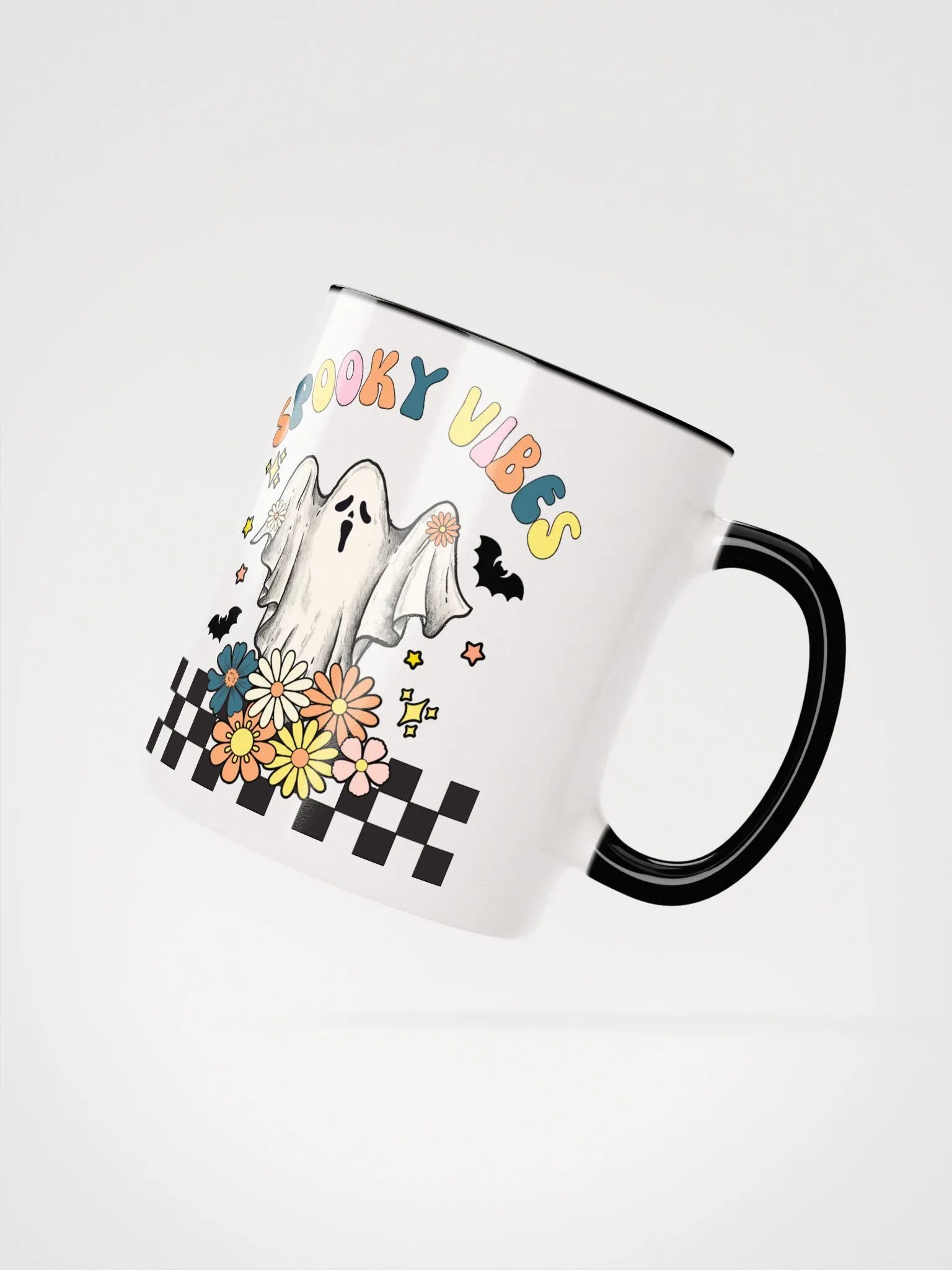 Spooky Vibes Ghost Retro Halloween Colorful Mug product image (3)