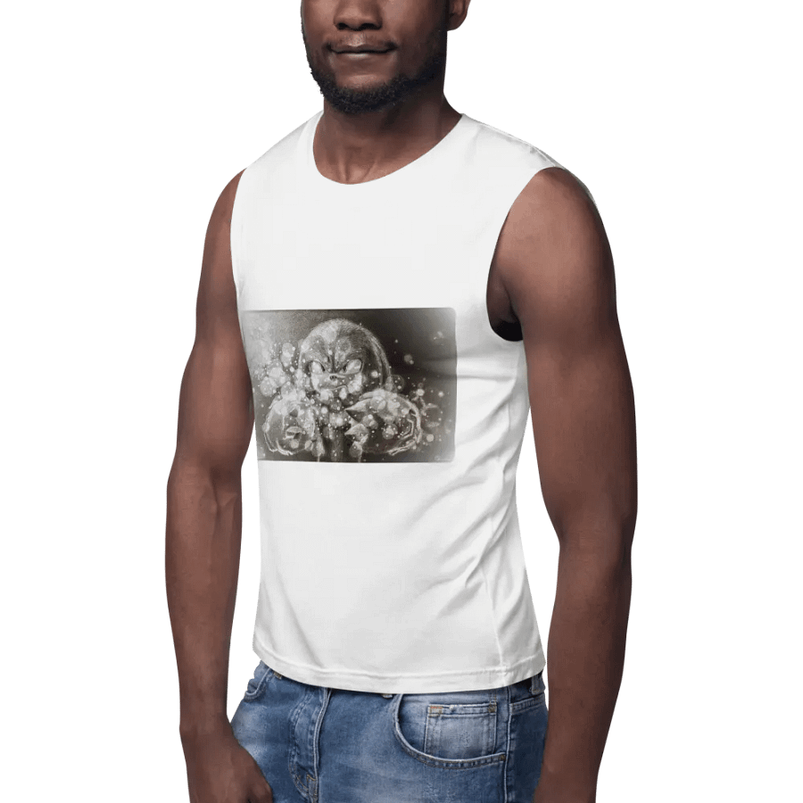 Nashīnasu - Knuckles The Echidna White Muscle Tank product image (7)