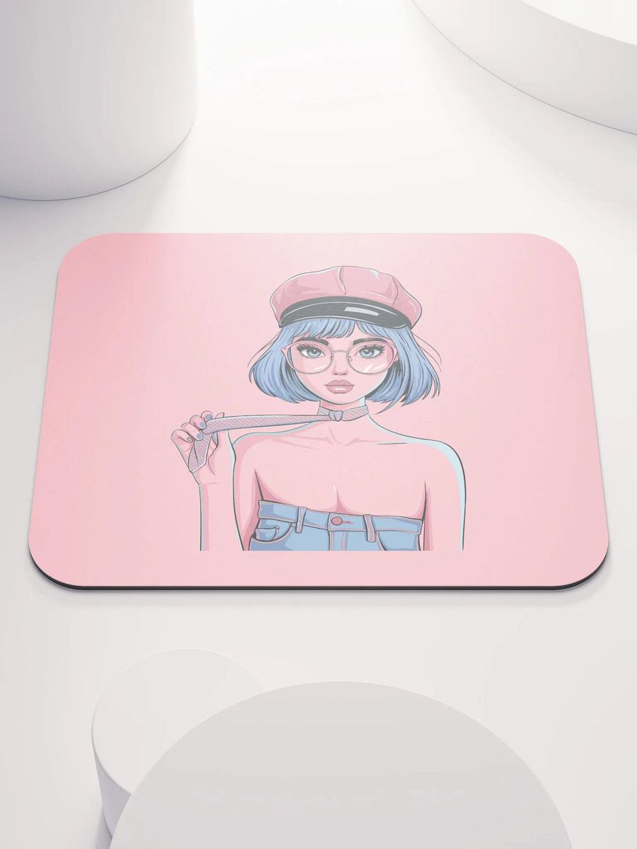 Chic Blue Hair Mouse Pad product image (1)
