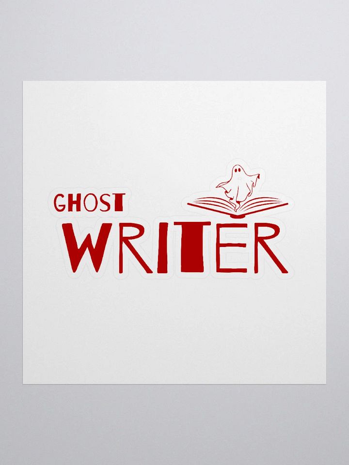 Ghostwriter Red Text with Spook and a Book Sticker product image (1)