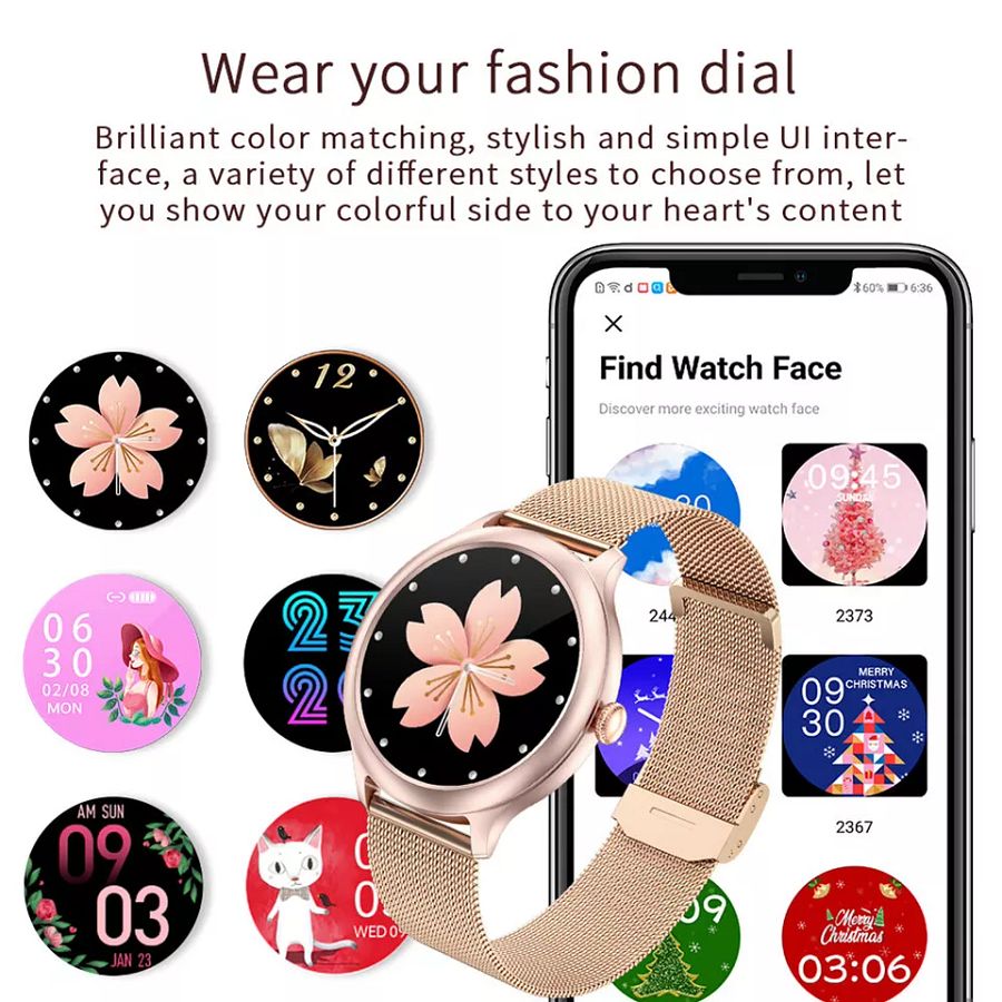 Women Smart Watch Pedometer Fitness Tracker Stainless Steel Wristband for Girls product image (4)